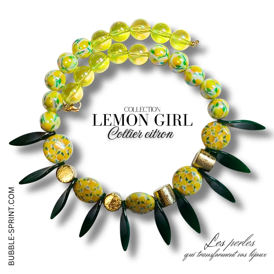 ARTSHOP Bijoux en KITS LEMON GIRL kit collier Citrons 48cm
