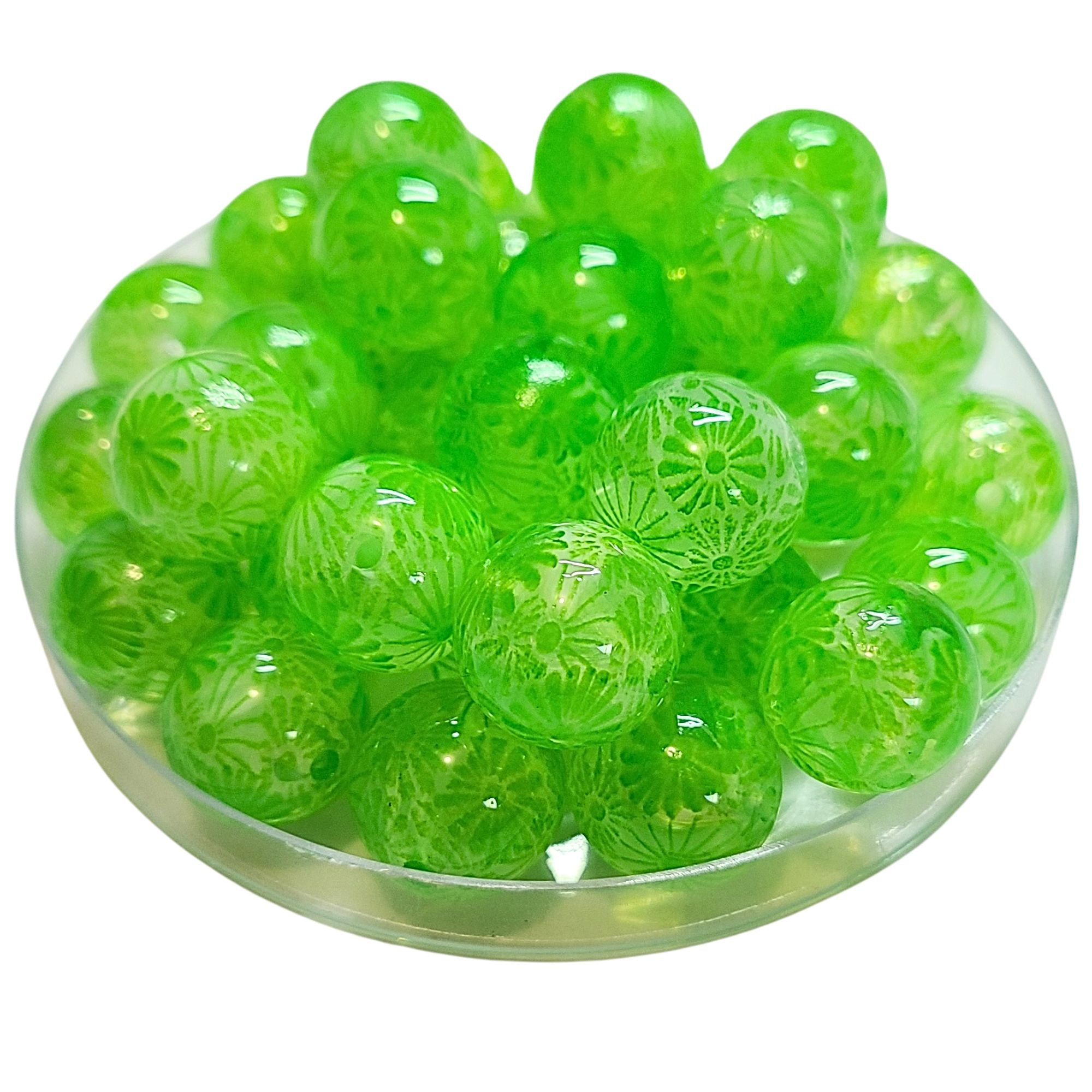ARTSHOP Boules 16MM 333 perle verte fleurs 16mm x1