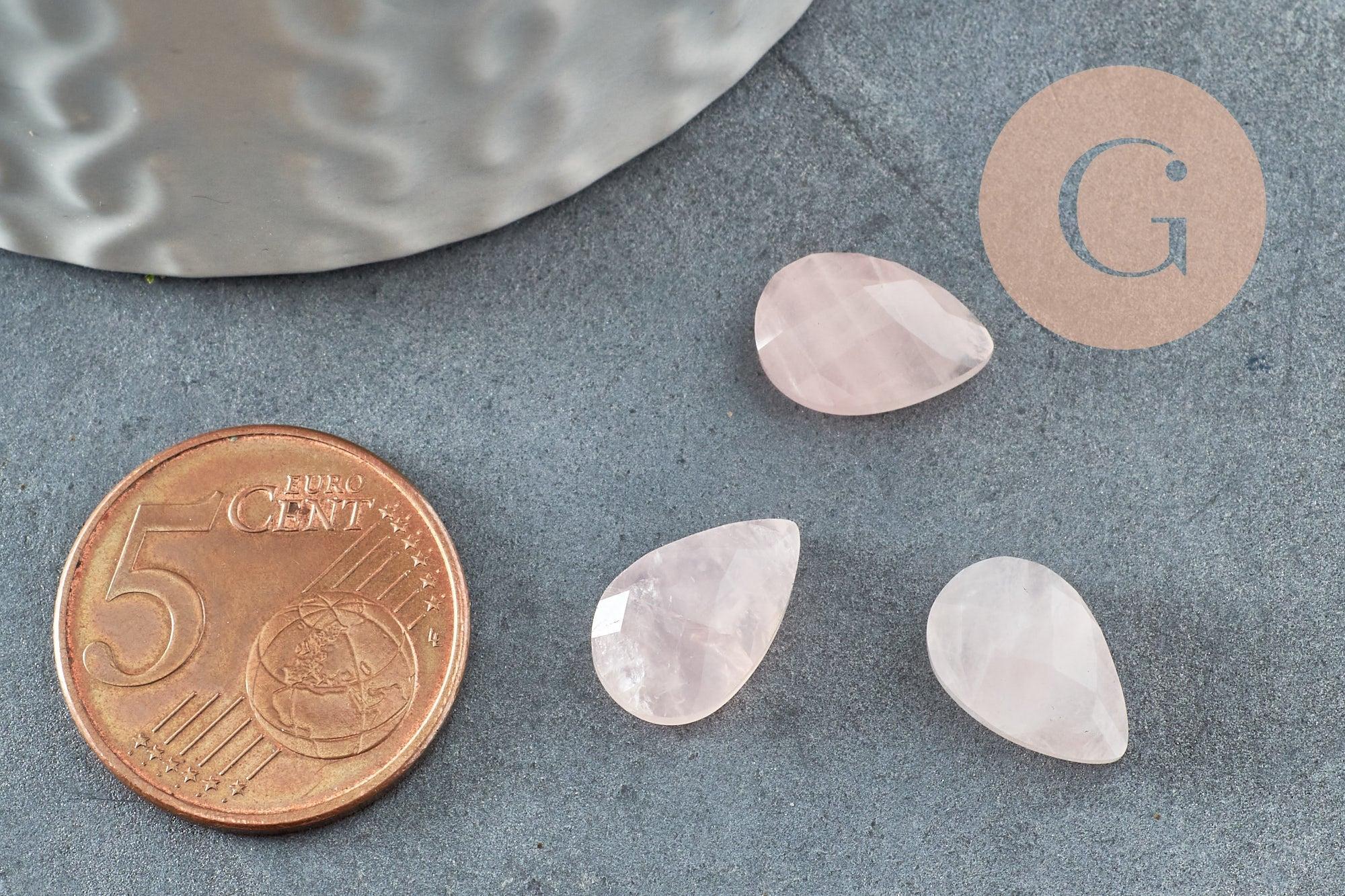 Gingerlily Cabochons G9962 cabochon quartz rose goutte 13x8mm
