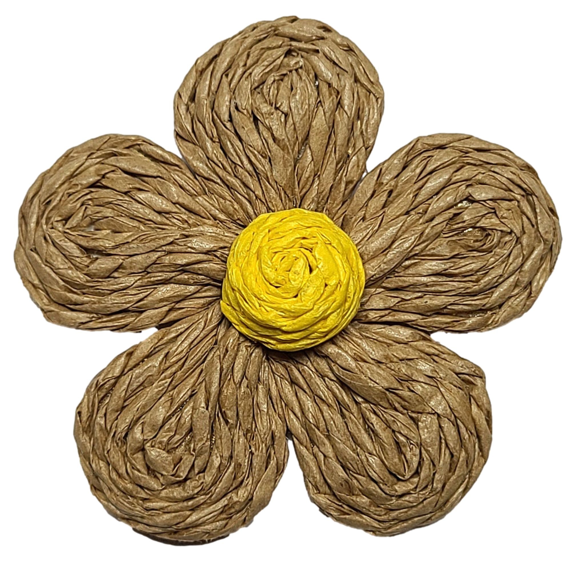 Artshop Flower Power fleur marguerite raphia naturel x1