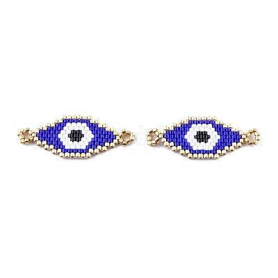 Gingerlily pendentif oeil rocaille bleu or 15 mm x1 Miyuki