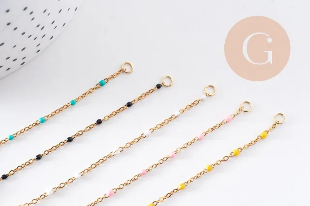 Gingerlily Perles G10239 base bracelet acier doré jaune 16,5cm x1