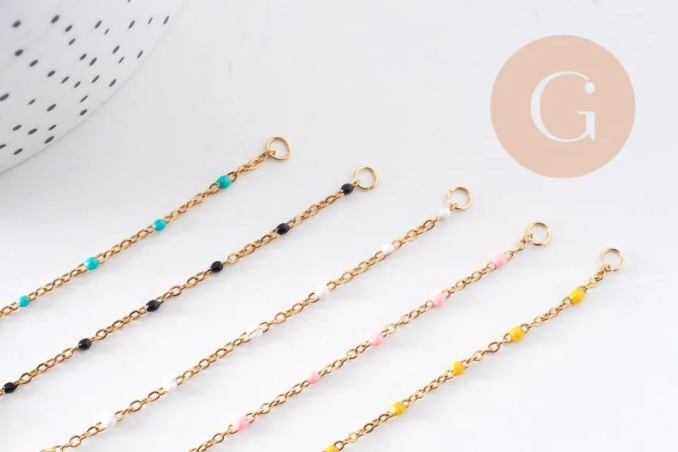 Gingerlily Perles G10239 base bracelet acier doré jaune 16,5cm x1