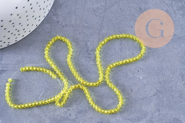 Gingerlily Perles Abacus Cristal Jaune 2.9mm Fil 35cm
