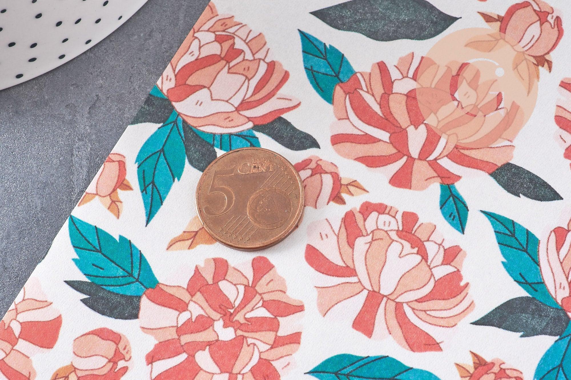 Gingerlily Perles G10763 feuille transfert pivoines 14x10cm