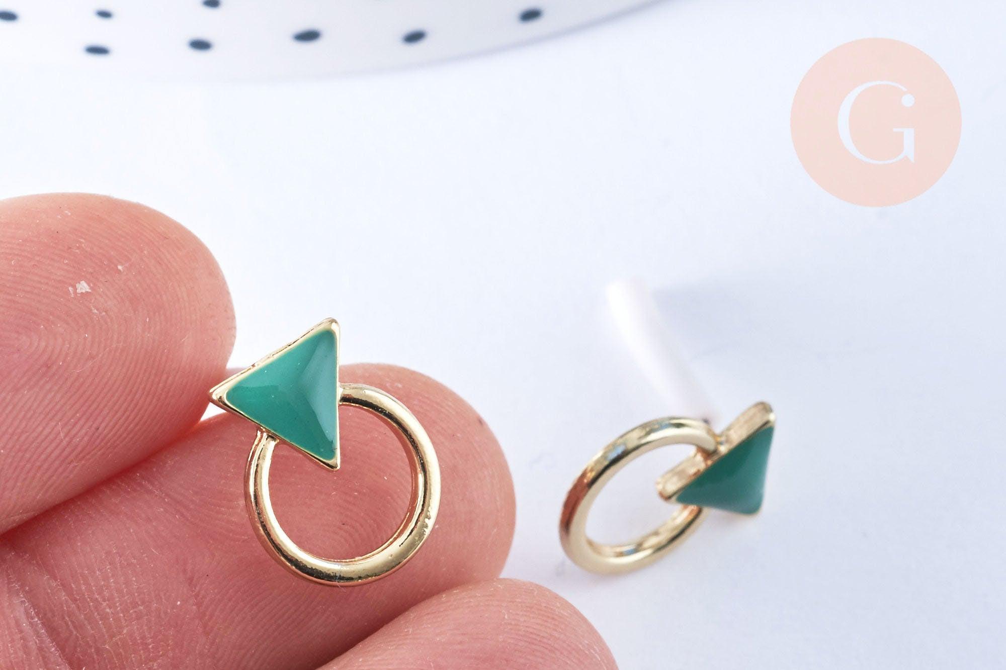 Gingerlily Perles G5336 puces triangle émail vert x1 paire