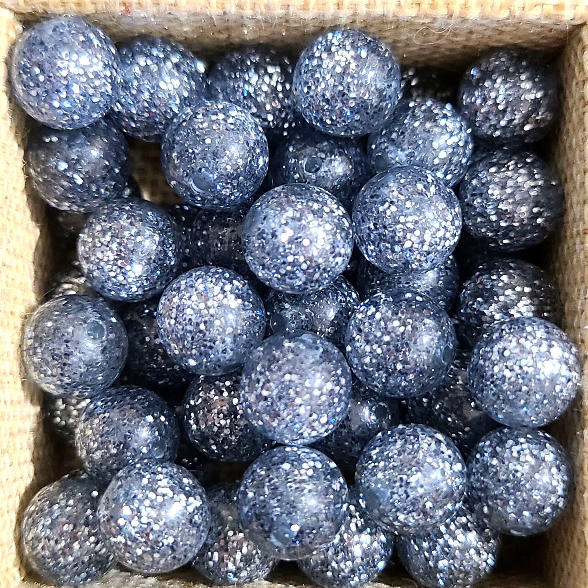ARTSHOP Boules Glitters 1020 Orage perle 10 mm bleue