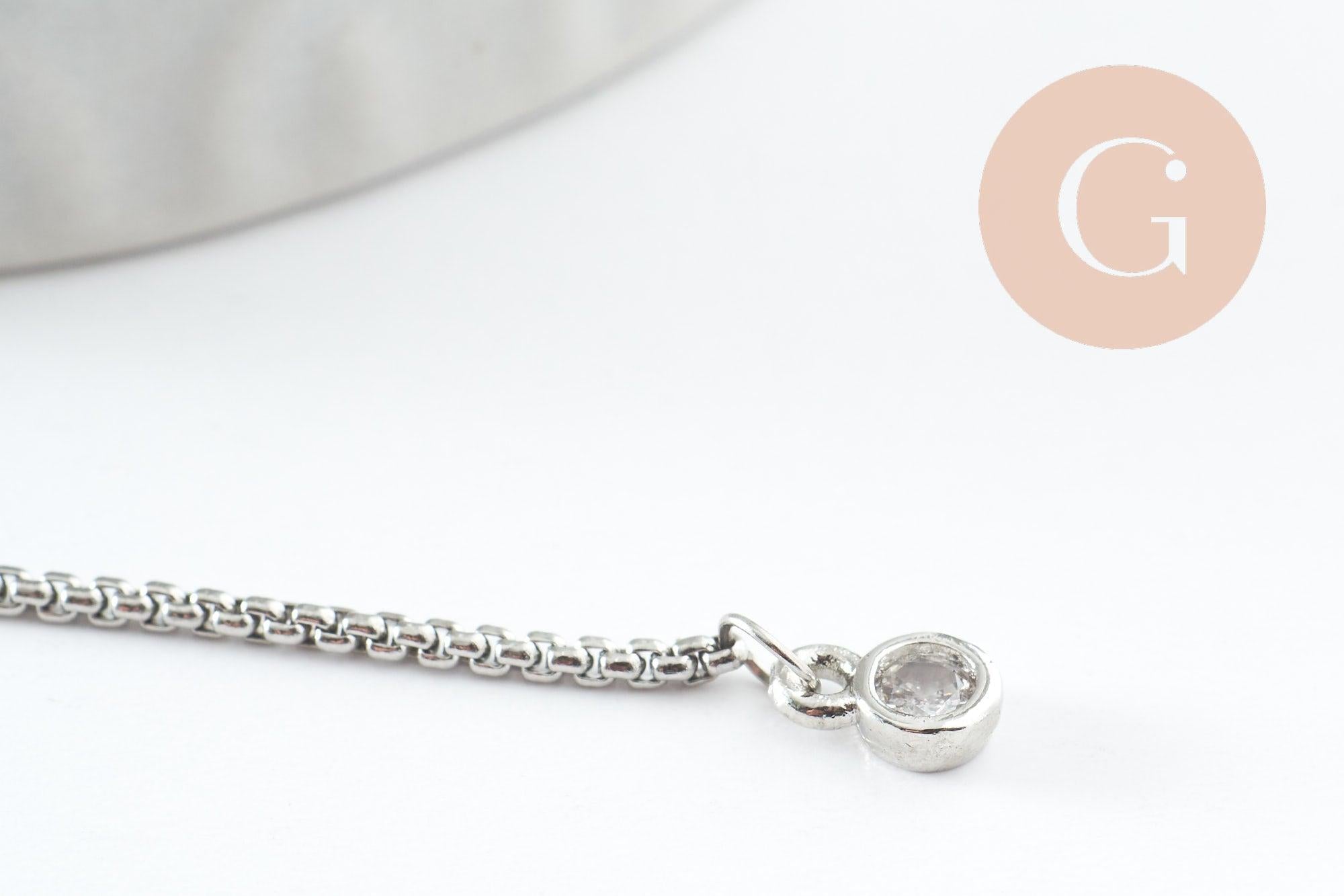 Gingerlily Apprêts Base bracelet rolo acier zircon 26,6 cm x1