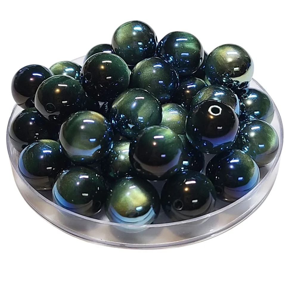 ARTSHOP Boules 16MM perle œil de chat bleu nuit AB n°293