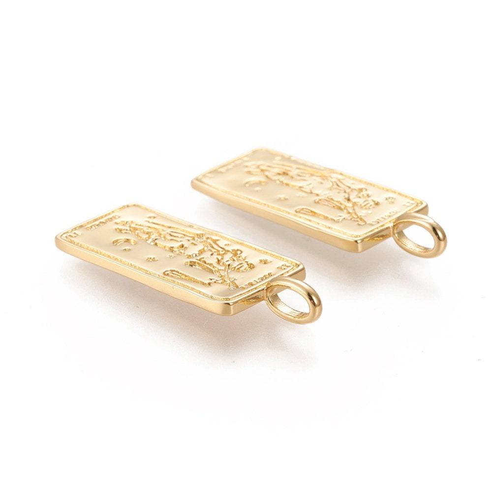 Gingerlily Pendentif médaille Justice G3561 laiton doré 29mm