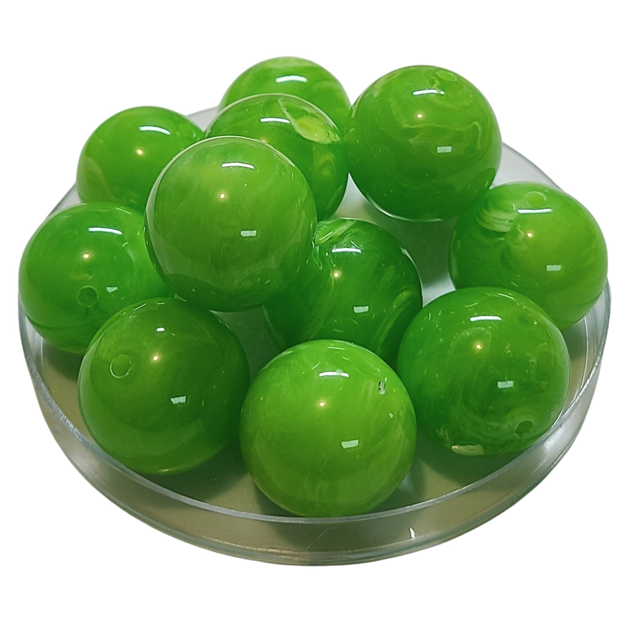 ARTSHOP Boules 24mm Perle vert prairie marbré x1
