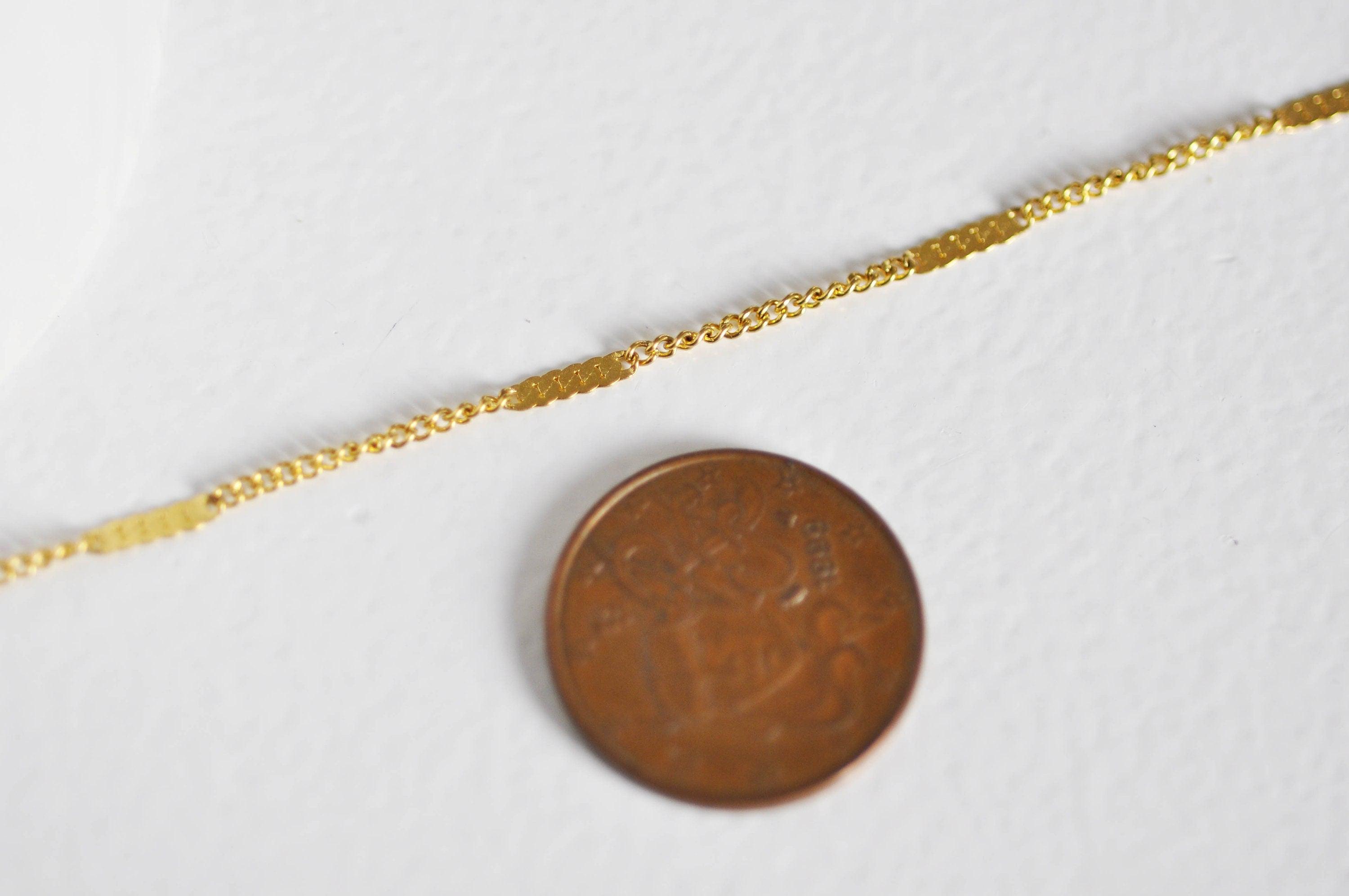 Gingerlily Apprêts G0644 chaîne fine dorée 14K 45cm 2mm