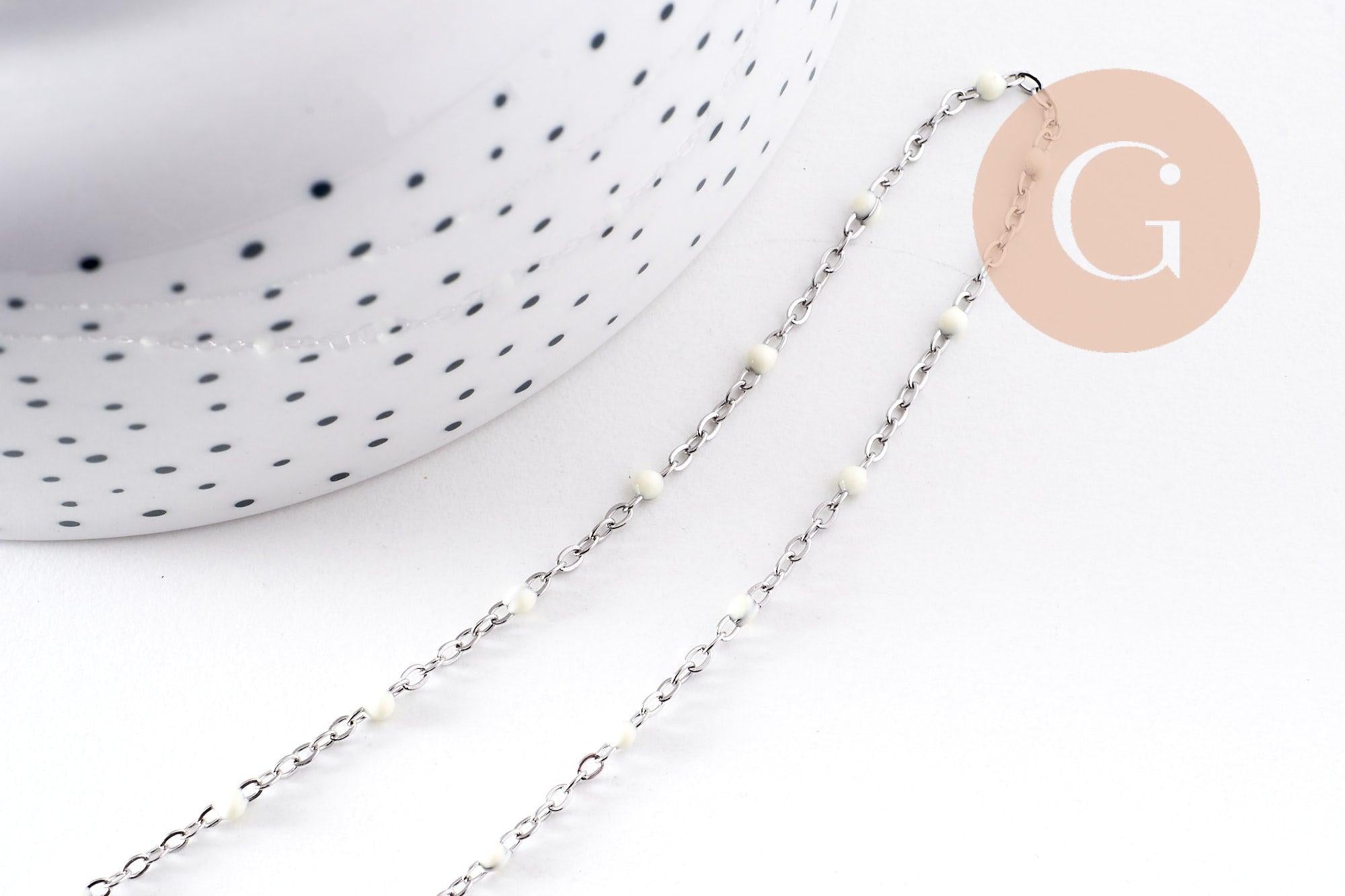 Gingerlily Chaînes G10529 collier résine blanche 40.5cm x1