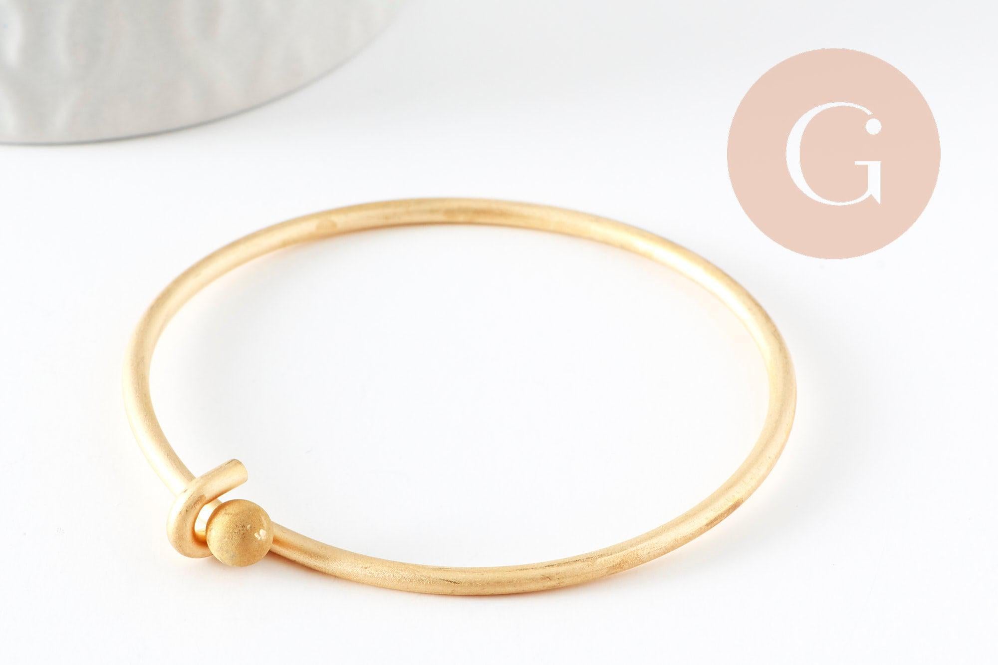 Gingerlily Accessoires G0100 bracelet jonc laiton brut 60 mm