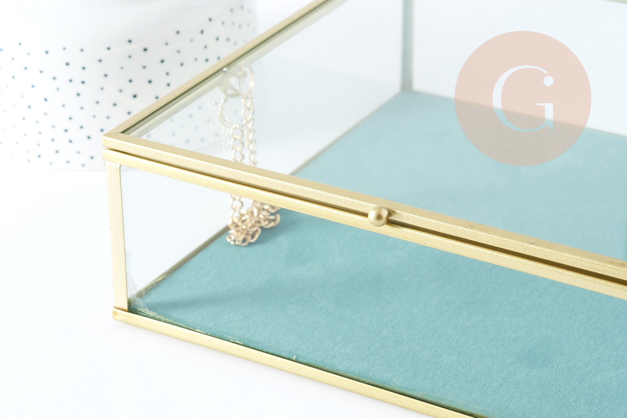 Gingerlily Rangement G8547 boîte verre carrée 20cm verte