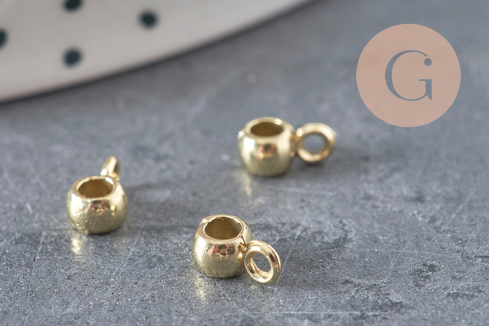 Gingerlily Perles DIY perle bélière zamac doré 6,5mm x10
