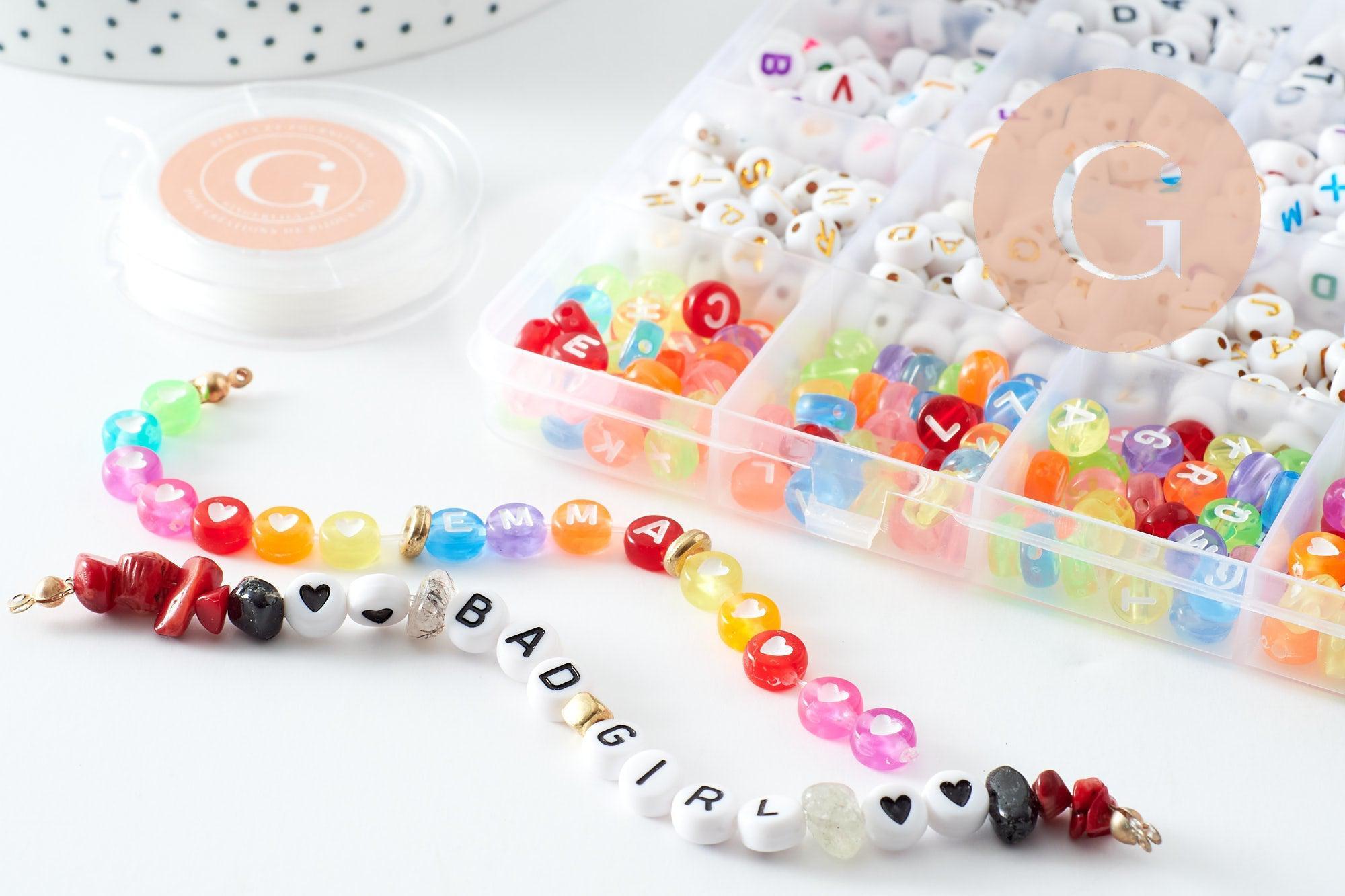Gingerlily Kits G9712 kit création bijoux perles lettres avec boîte