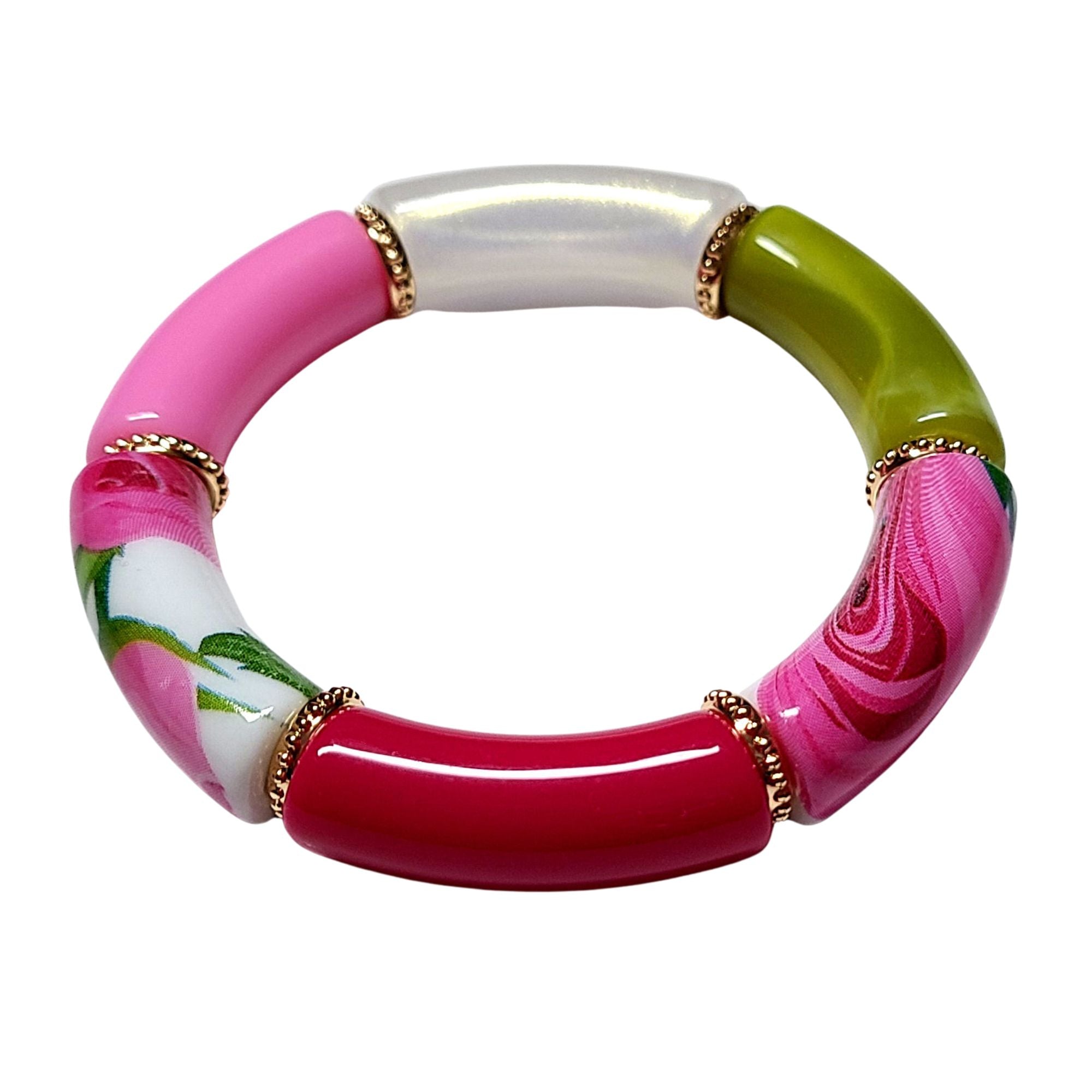 ARTSHOP Tubes DESIGN 1014 fleurs 12MM perle rose x1