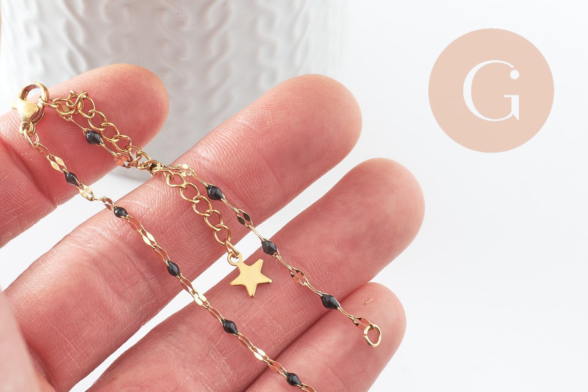 Gingerlily Apprêts Base bracelet acier doré G9592 16,2cm