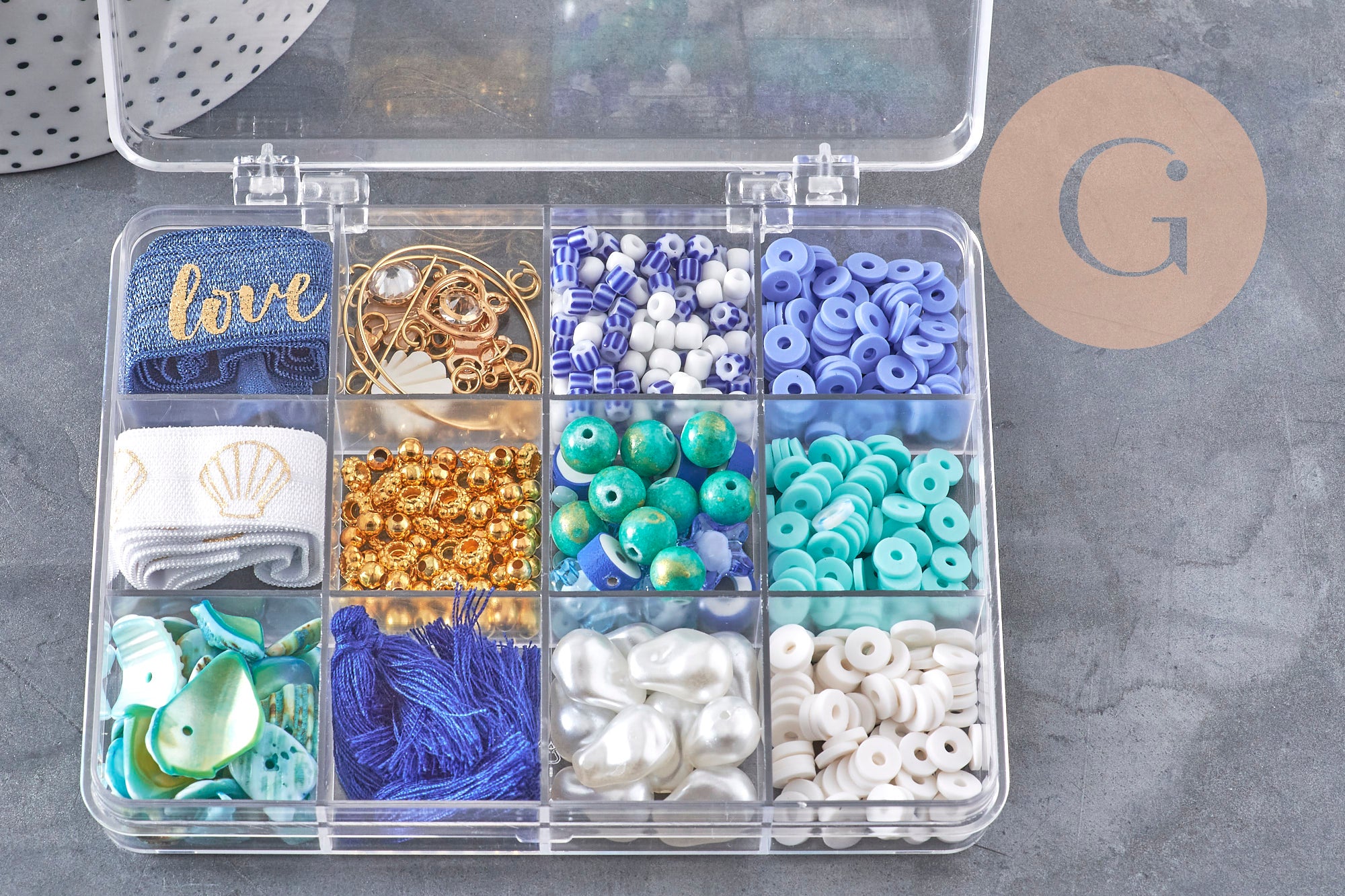 Gingerlily Kit Nacre & Coquillage bleu coffret bijoux DIY x1