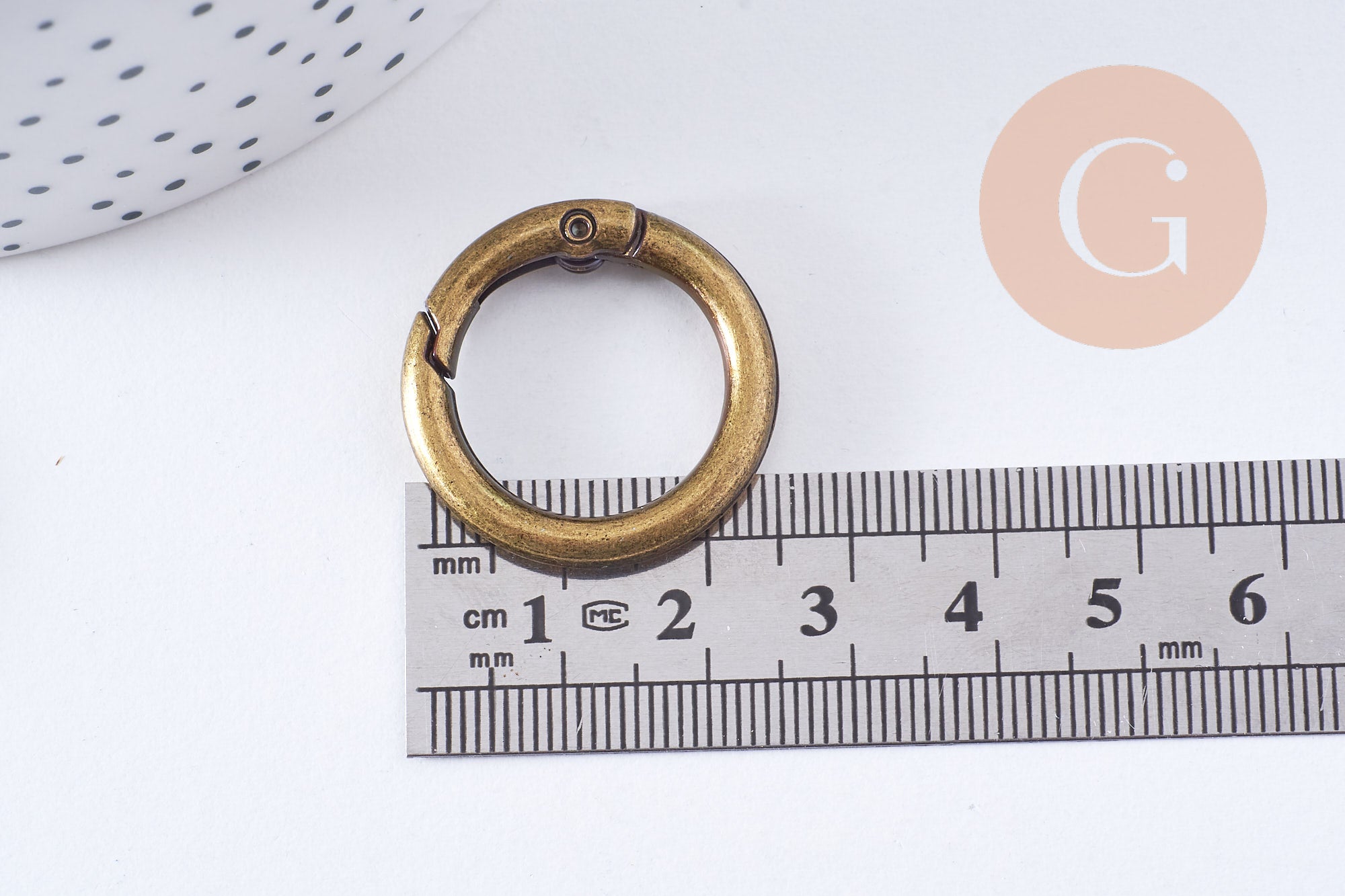 Gingerlily Fermoir mousqueton clapet rond XXL 27,5mm doré x1