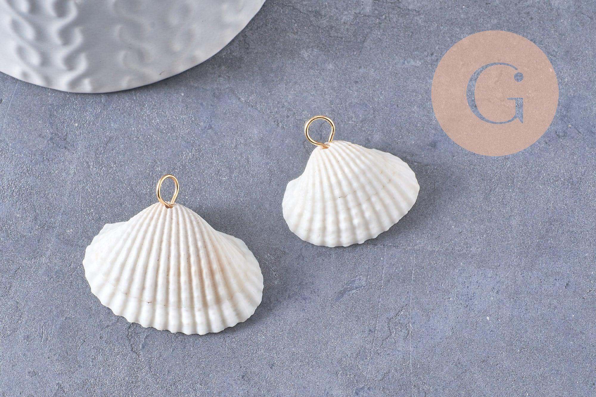 Gingerlily Pendentifs G10277 pendentif coquillage blanc x2 Grand