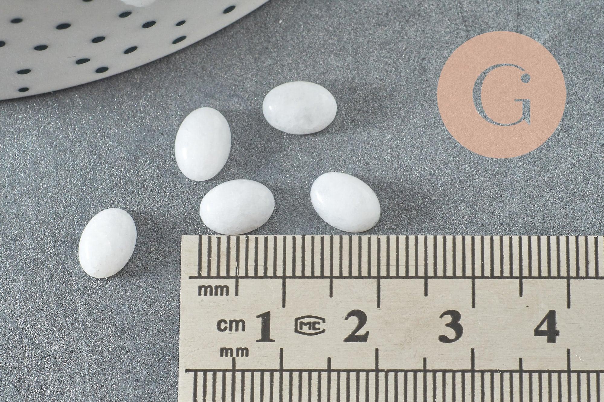 Gingerlily Cabochon ovale jade blanc 8x6mm x1 pierre naturelle