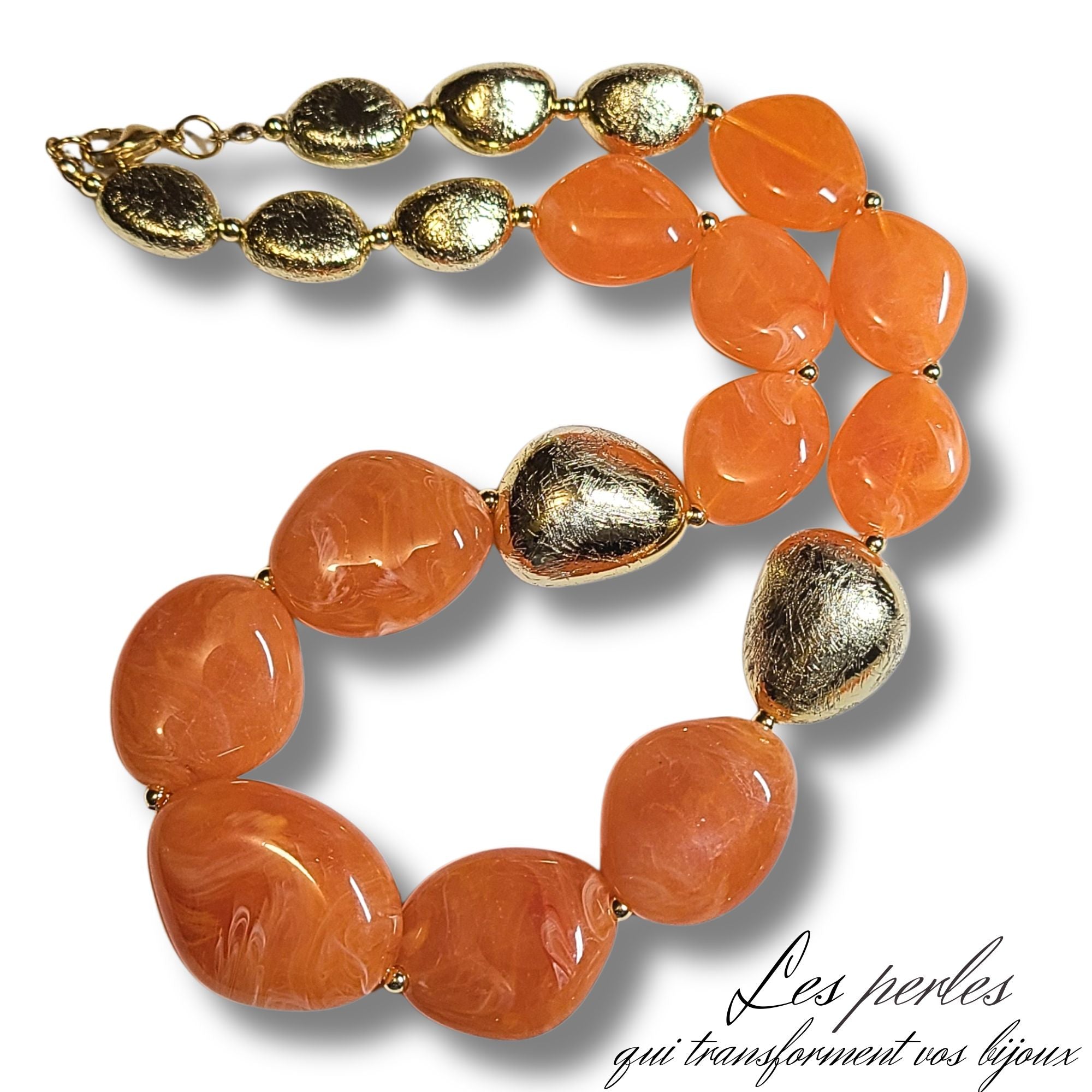 ARTSHOP Galets Tika 5 galet mandarine marbré 30MM x1