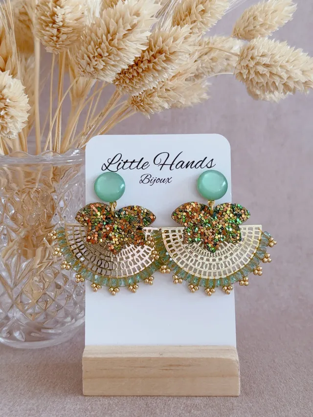 Little Hands Bijoux Aglaée 2 boucles d'oreilles fantaisie fait main
