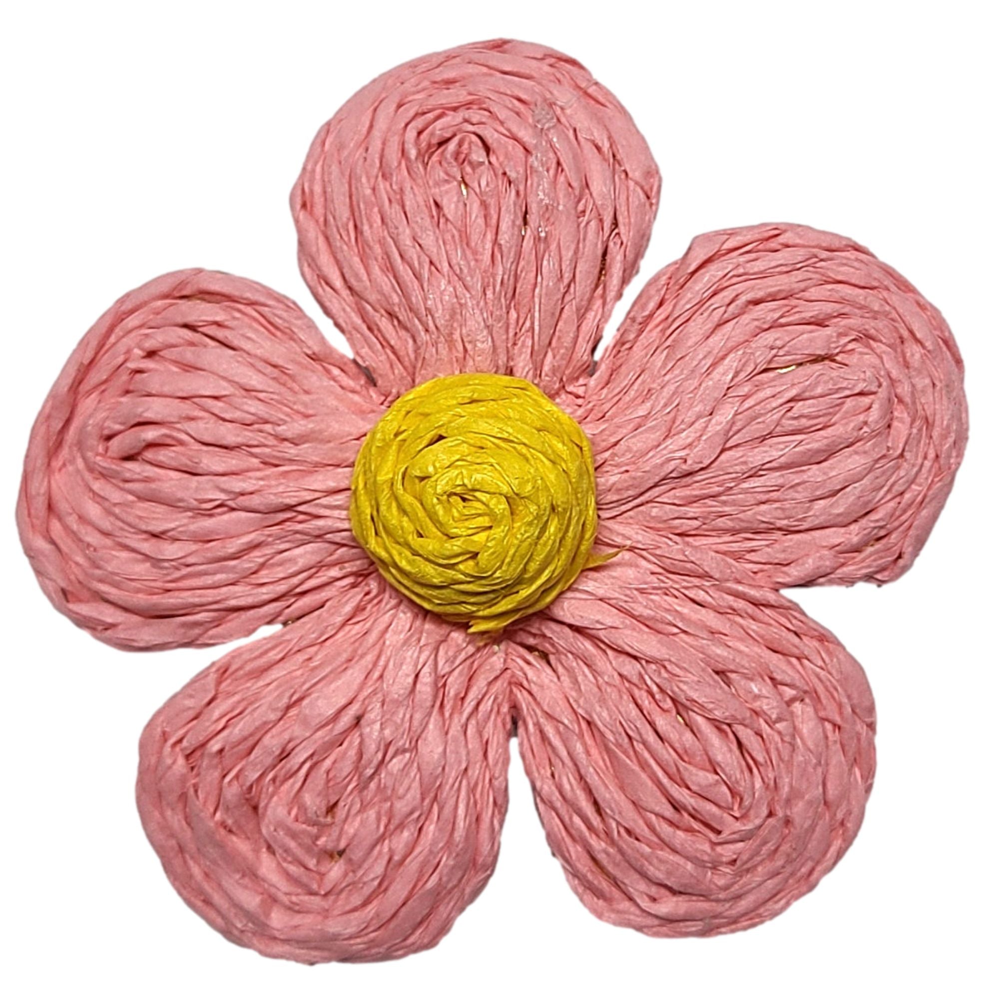 ARTSHOP Flower power fleur marguerite raphia rose clair x1