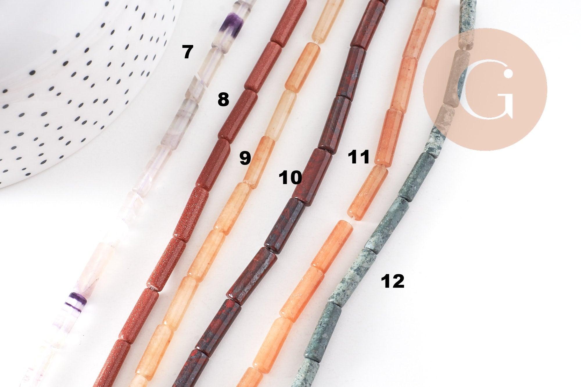 Gingerlily Perles G8904 perle tube agate mousse 40cm