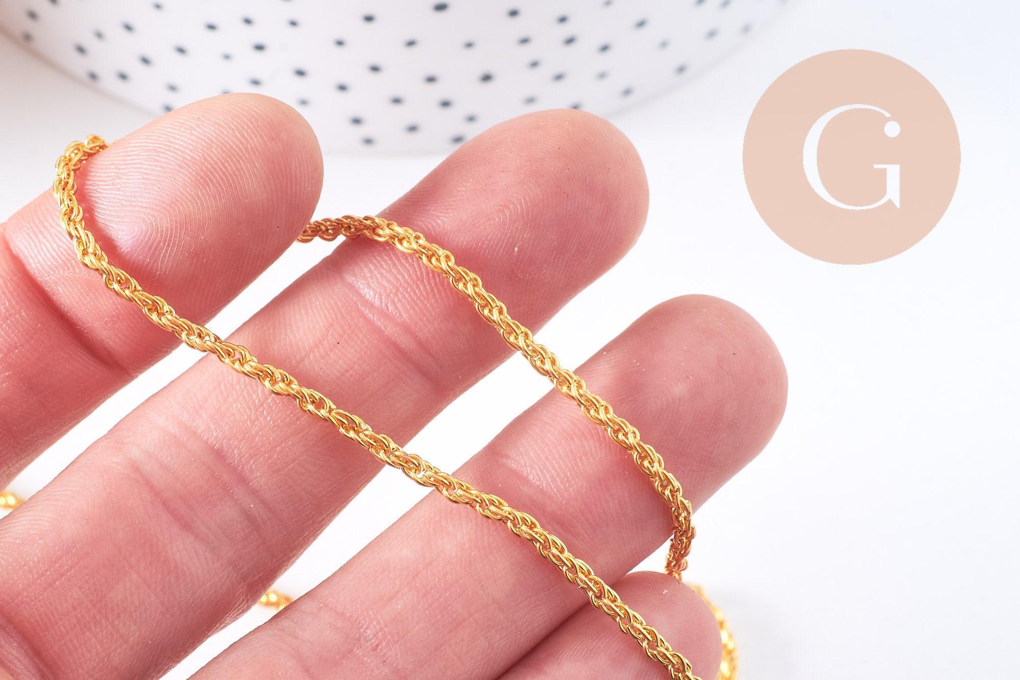 Gingerlily Chaînes pour bijoux DIY G10655 torsadée dorée 3 mm 1 m