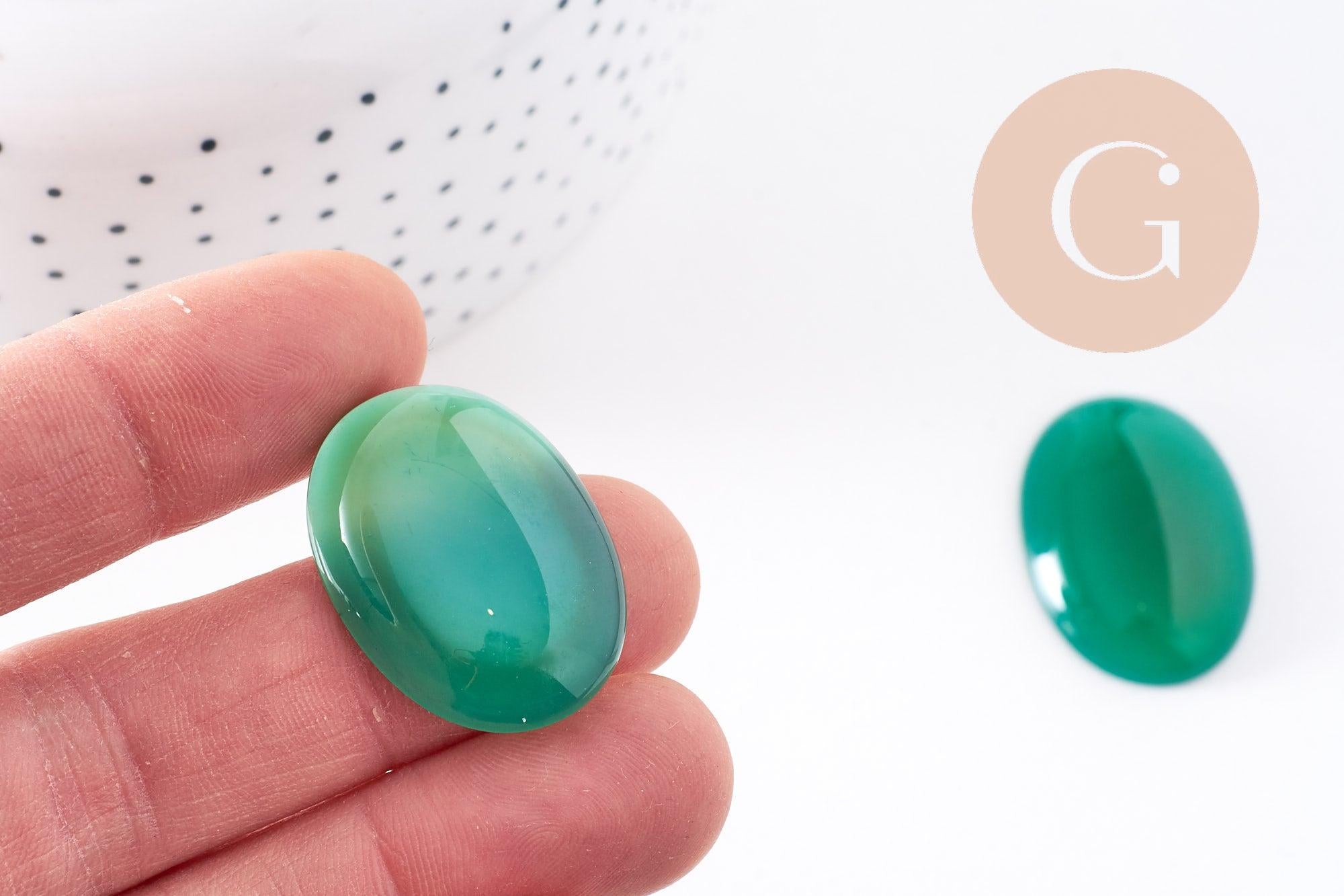 Gingerlily G10211 cabochon agate verte 30x22mm x1