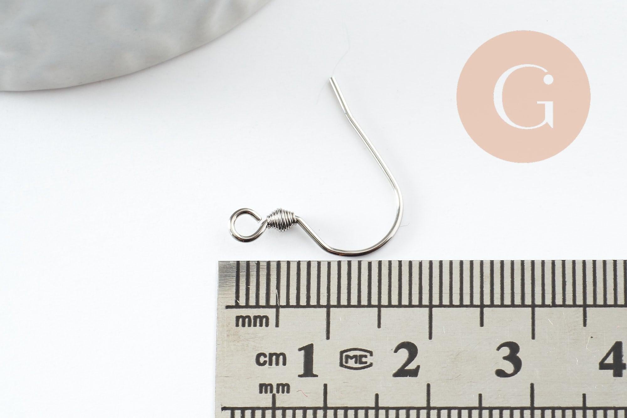 Gingerlily Apprêts Supports hameçons acier platine 17mm x10