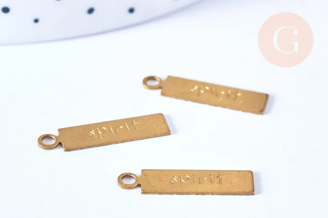 Gingerlily Pendentifs G6514 pendentif rectangle laiton brut 20mm x2