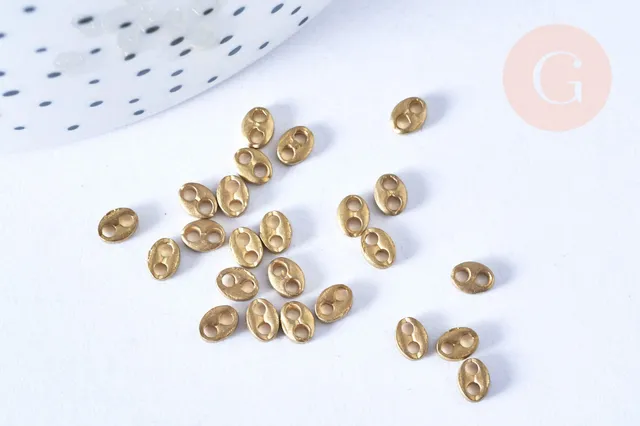 Gingerlily G6536 perles grain café laiton brut 4mm x5