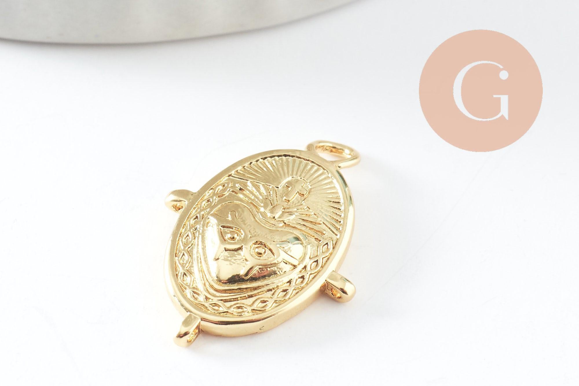 Gingerlily Pendentif cœur ex-voto G10017 doré 18mm x1