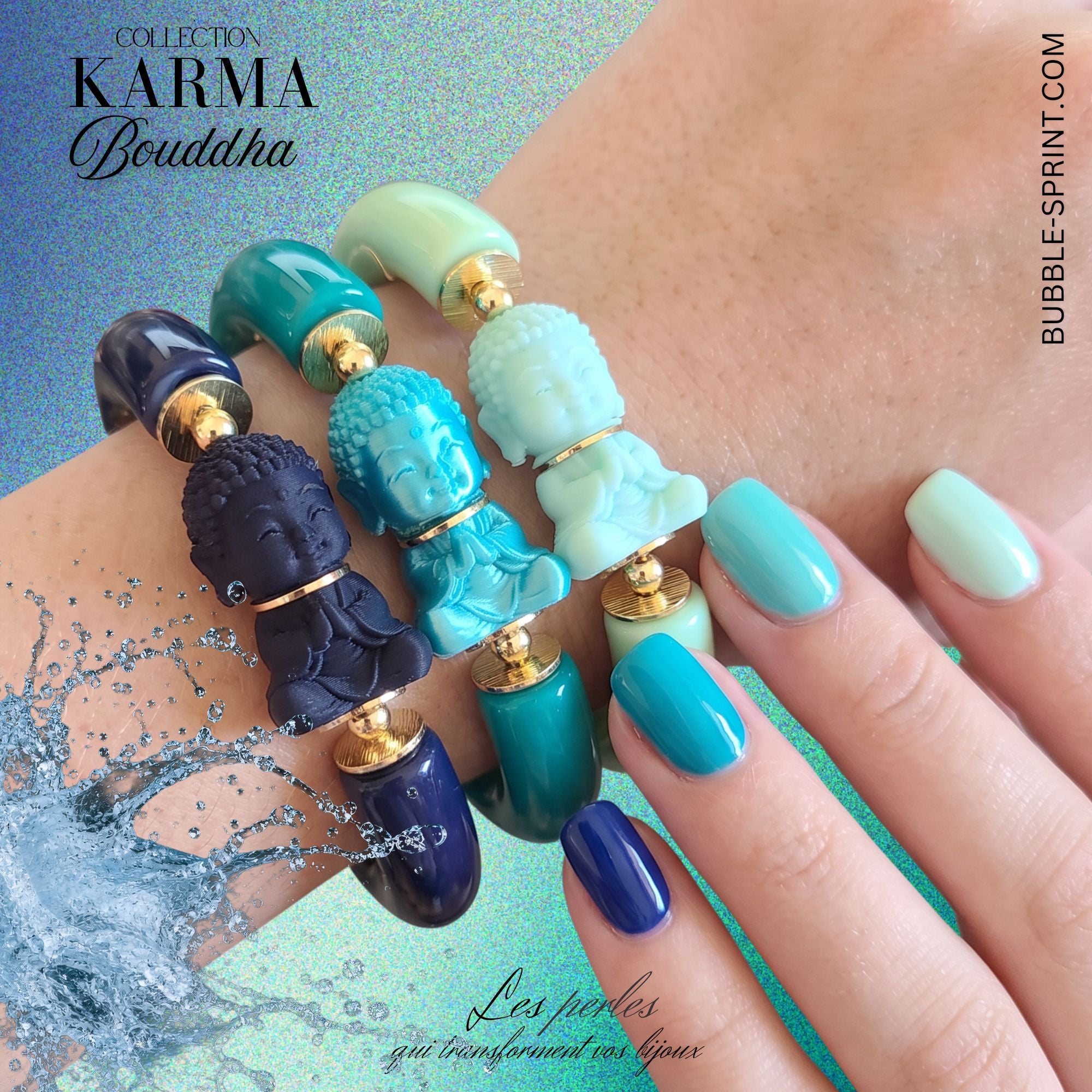 ARTSHOP Karma Bouddha Marine kit bracelet acrylique 5,5 cm