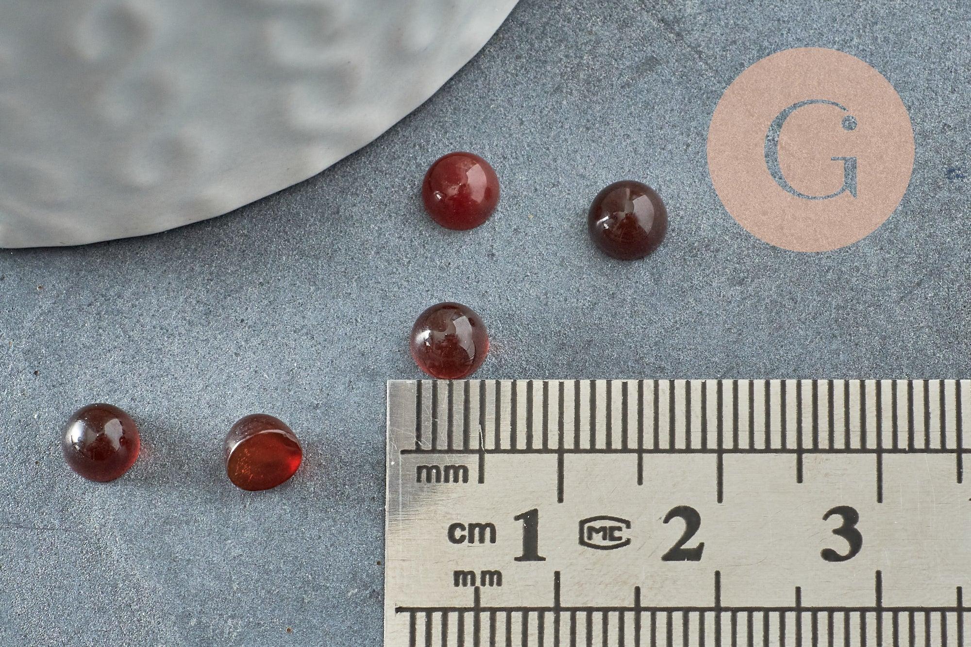 Gingerlily Cabochon agate orange 5 mm à coller x1