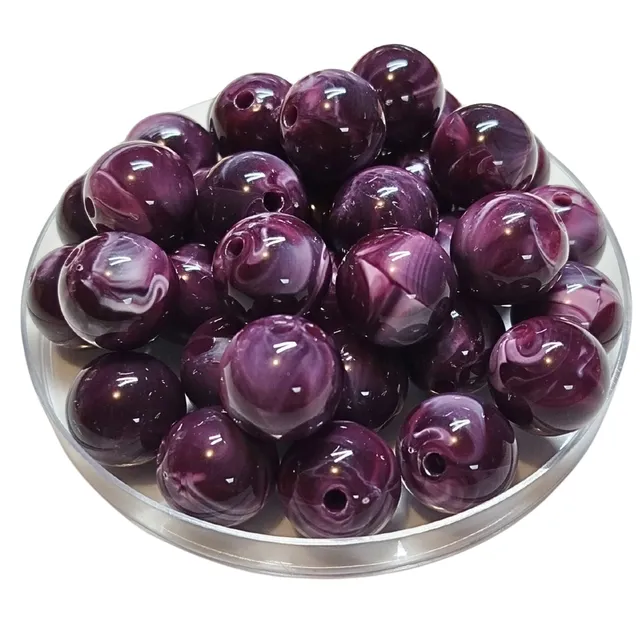 ARTSHOP Boules 16MM 246 perle prune marbré x15