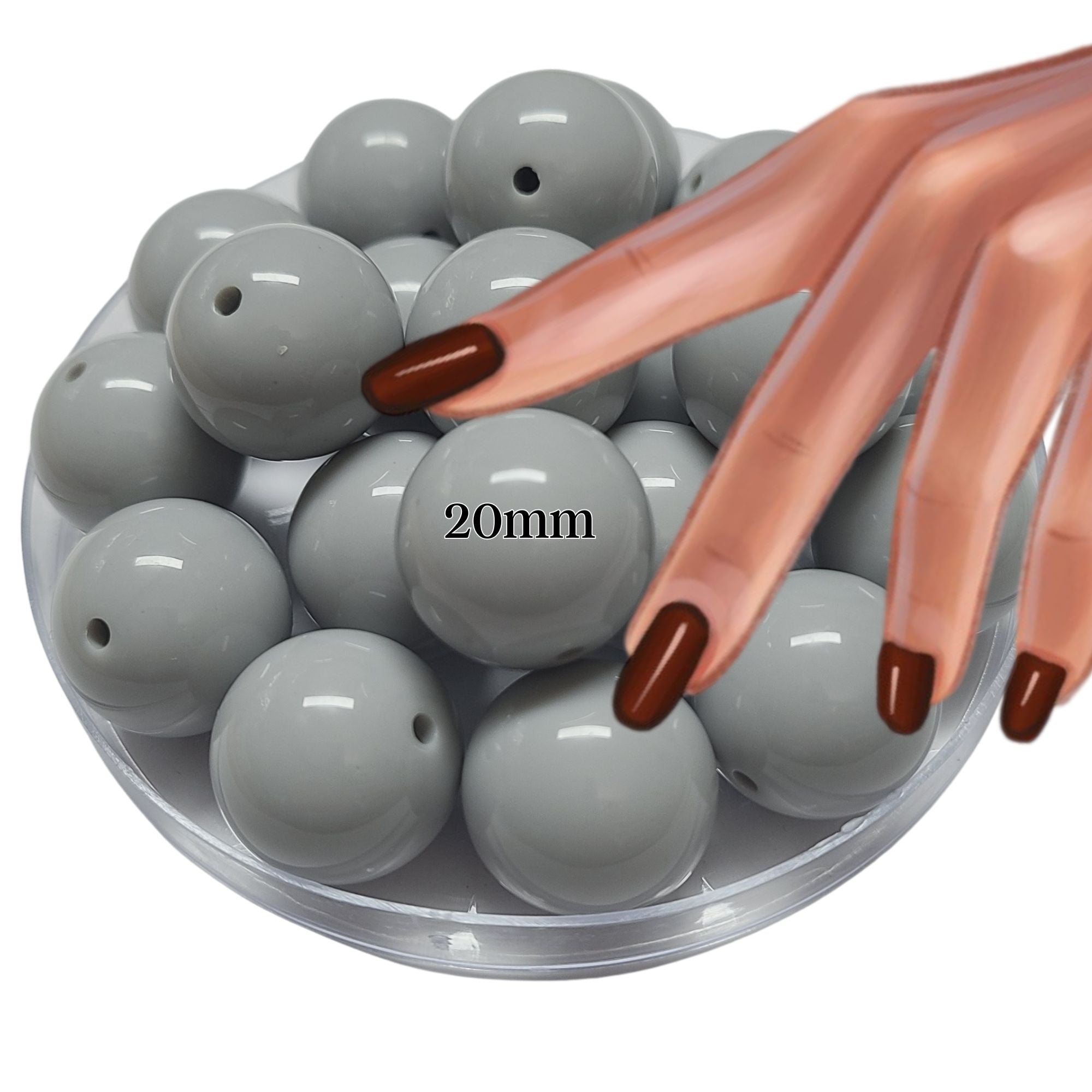 ARTSHOP Boules 20MM n°10 perle gris clair x10 résistante UV