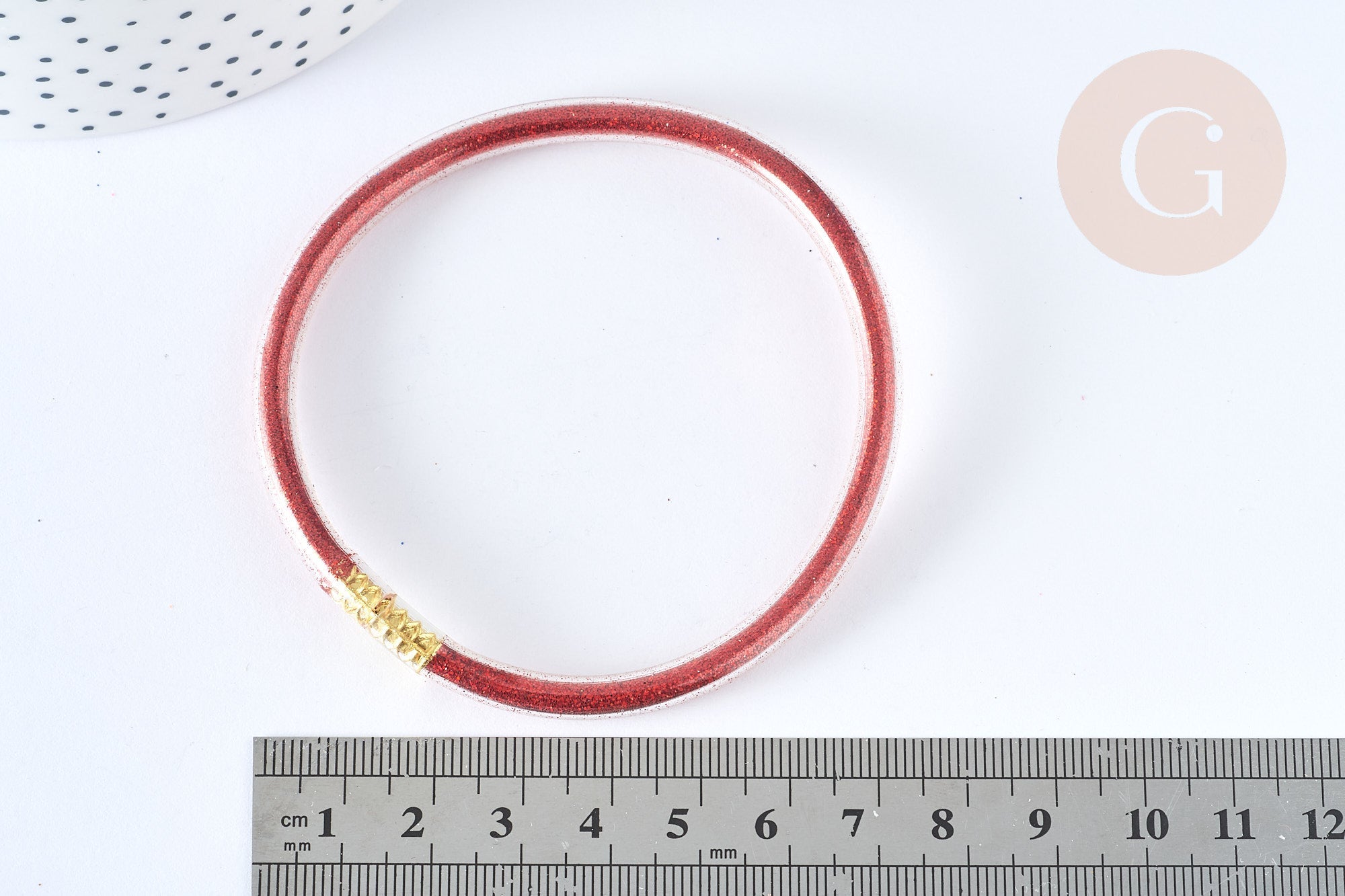 Gingerlily Bracelet tube paillettes G7228 PVC 6,3cm noir x1