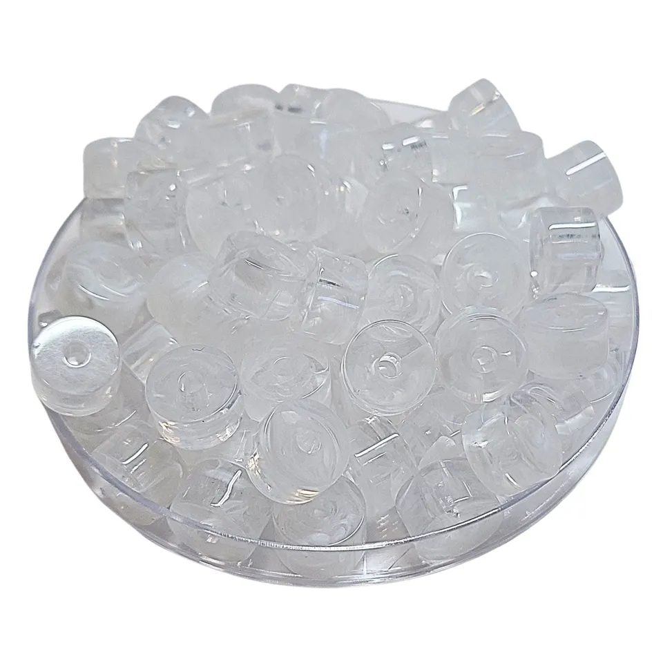 ARTSHOP 1/4 de tube cylindre quartz blanc 12mm x6 perles résine
