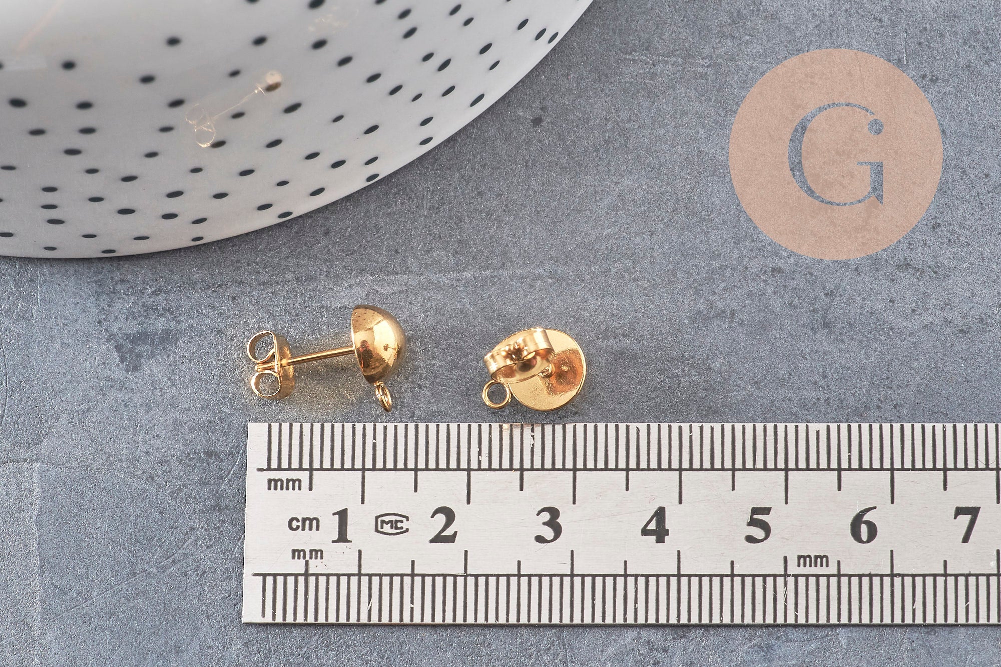 Gingerlily Clous puces G11019 boucles 8 mm doré la paire