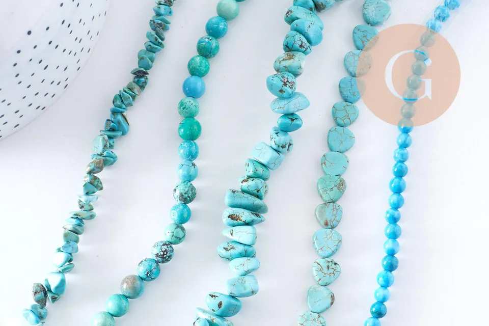 Gingerlily Perles howlite turquoise G1851 fil 37cm 12-18mm