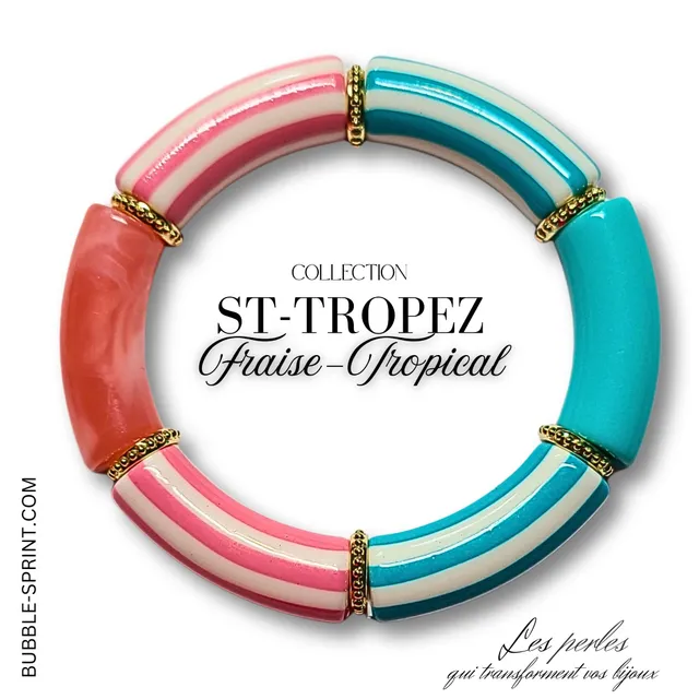 ARTSHOP St-Tropez bracelet fraise tropical monté 5,5 cm