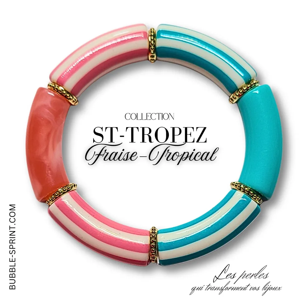 ARTSHOP St-Tropez bracelet fraise tropical monté 5,5 cm