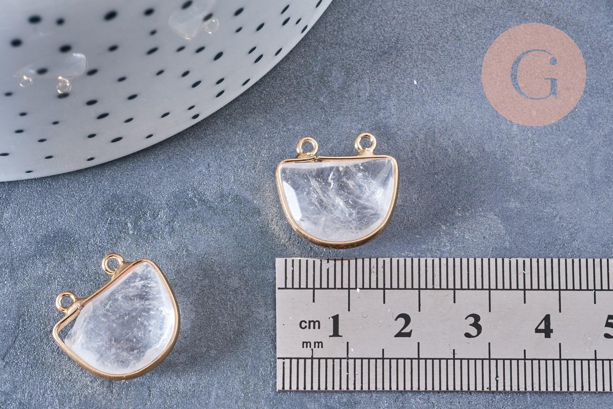 Gingerlily Pendentifs demi-cercle cristal 18mm x1