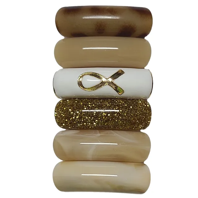 ARTSHOP Camaieux 161 lot 6 tubes incurvés ruban marron