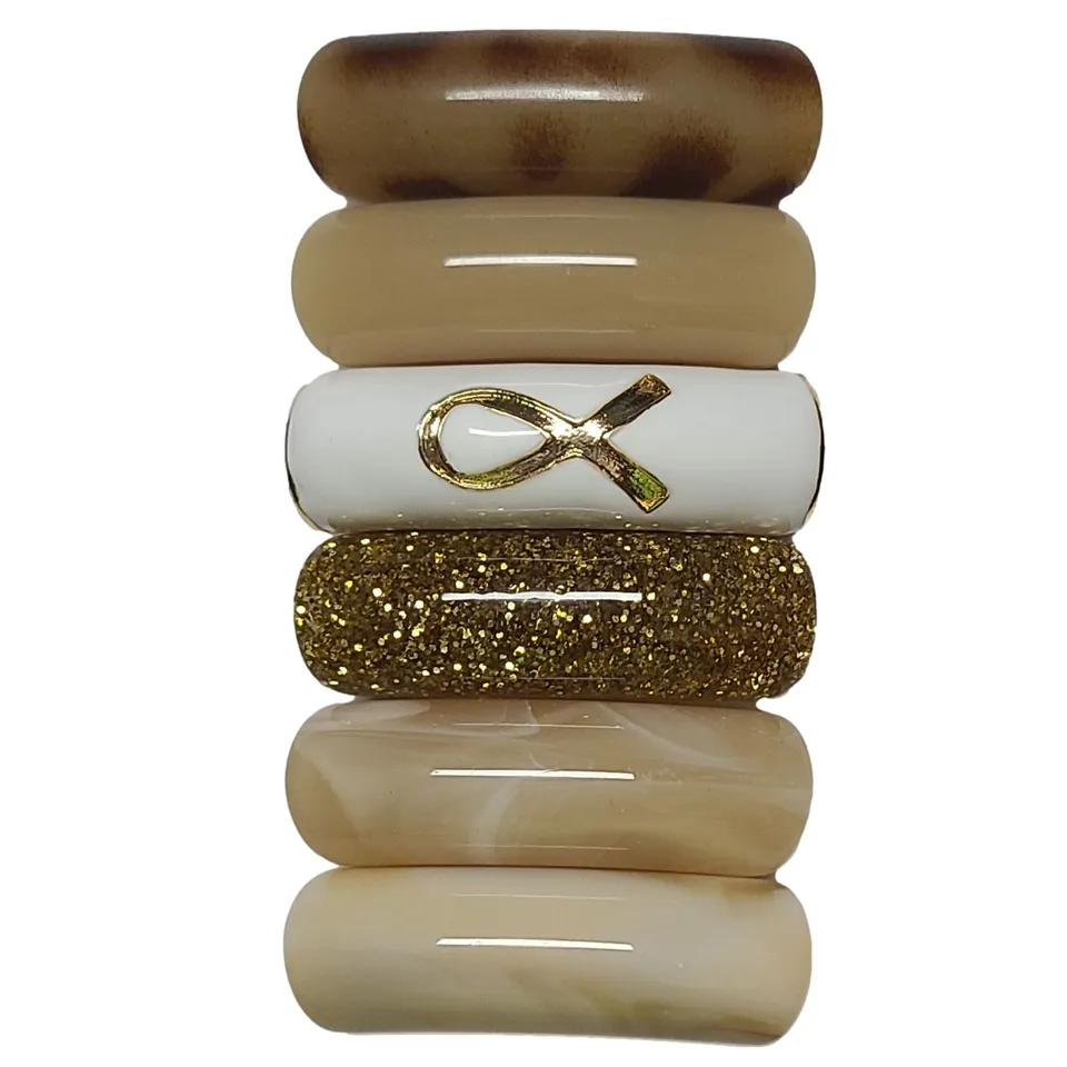 ARTSHOP Camaieux 161 lot 6 tubes incurvés ruban marron